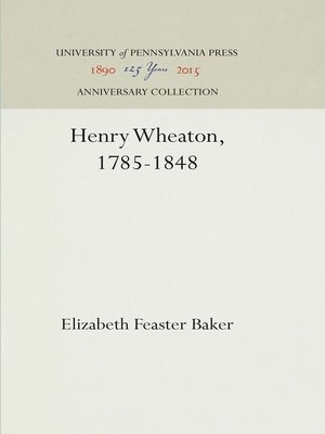 cover image of Henry Wheaton, 1785-1848